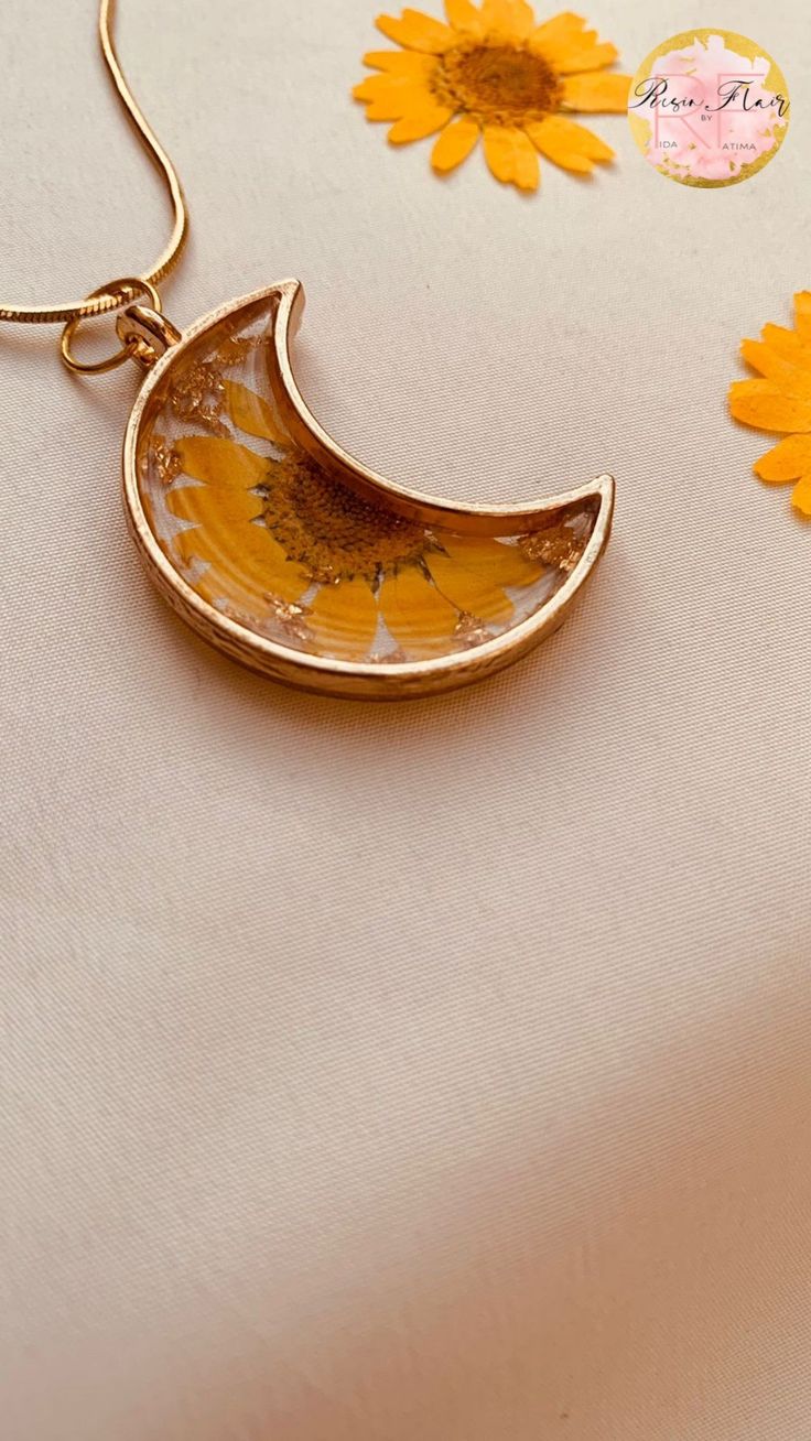 Sun Bloom Crescent Pendant