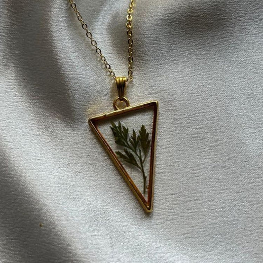 Verdant Charm Triangle Pendant